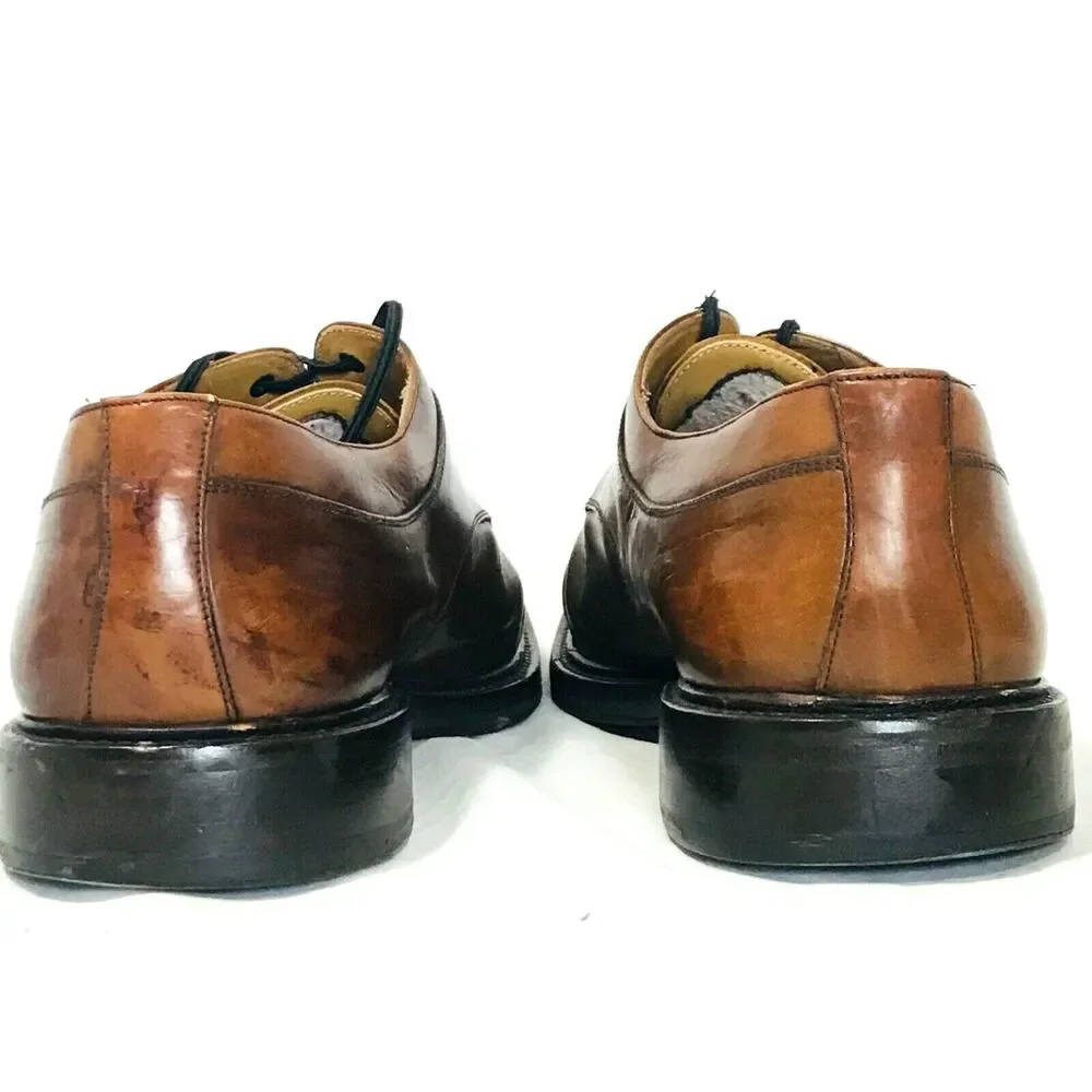 Avventura Shoes Split Toe Leather Oxford Handmade Spain 9.5 Brown Lace Academia